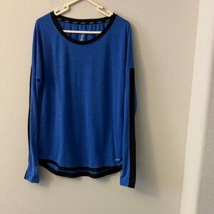 Avia Blue Long Sleeve Shirt with Black Accents